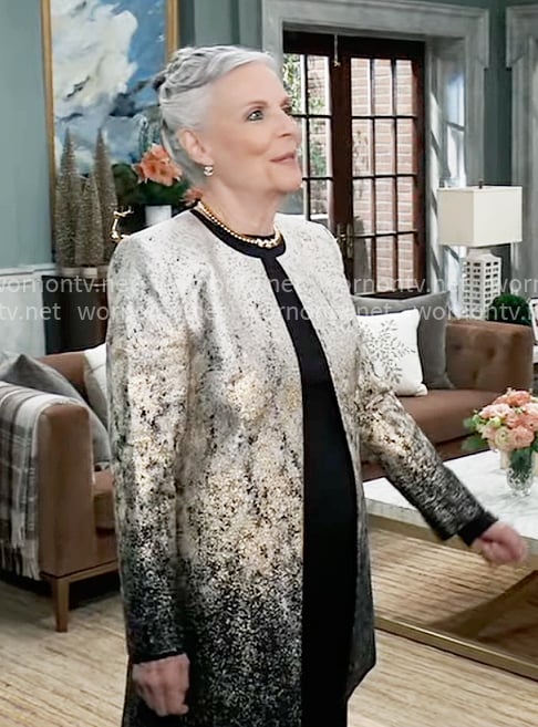 Tracy's metallic ombre jacket on General Hospital