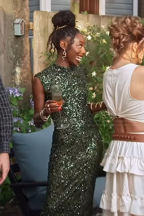 Venita's green sequin dress on Southern Charm