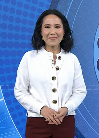 Vicky's white cardigan on Today