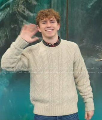 Walker Scobell's cable knit sweater on Good Morning America