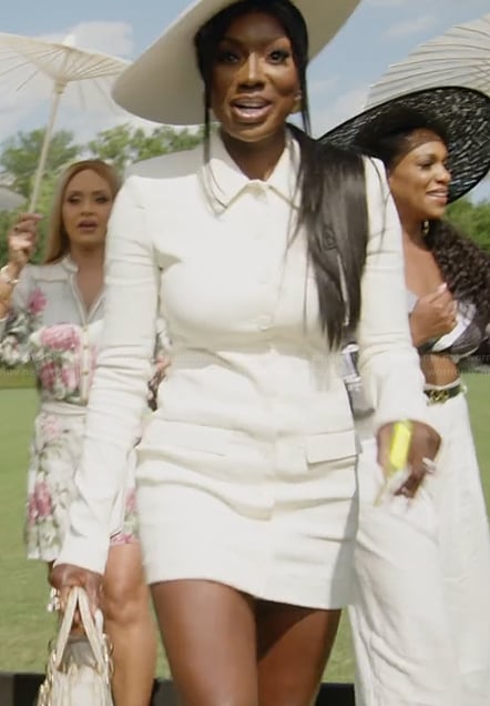 Wendy's white mini shirtdress on The Real Housewives of Potomac