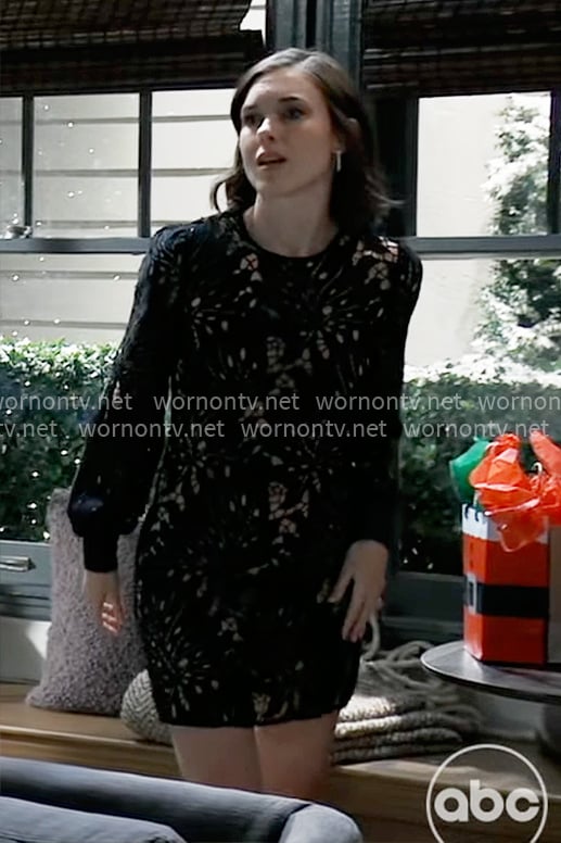 Willow's black lace dress on General Hospital