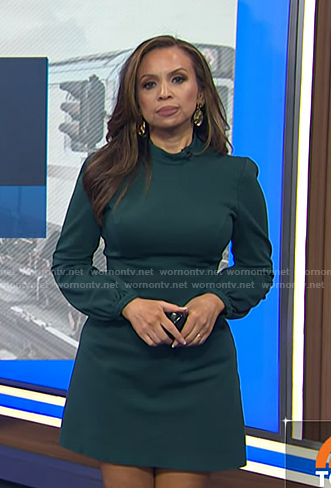 Adelle's teal long sleeve mini dress on Today