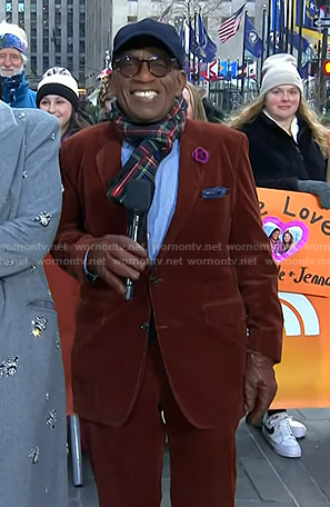 Al Roker's brown corduroy blazer and pant suit on Today