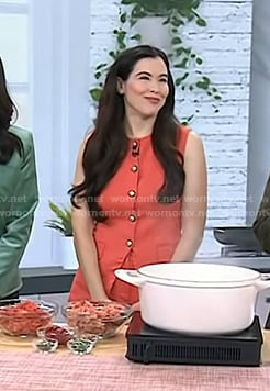 Ali Rosen's pink button-front sleeveless top on Today