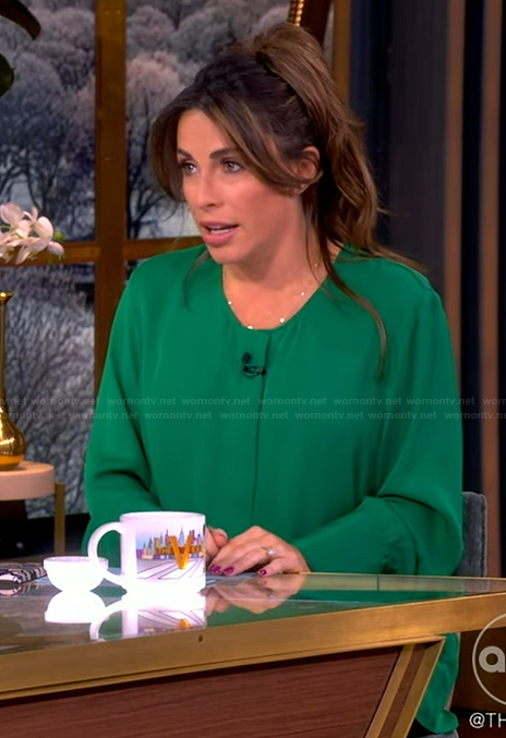 Alyssa's green silk blouse on The View
