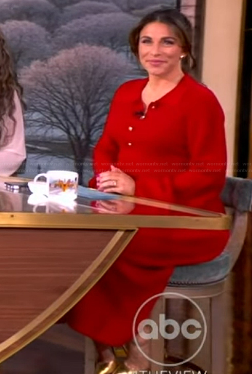 Alyssa's red knit sweater dress on The View