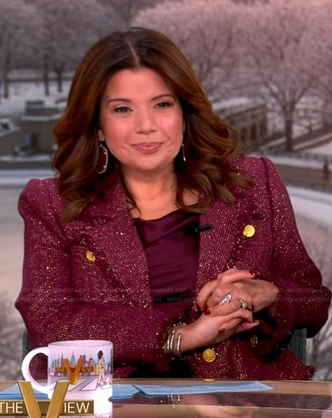 Ana's maroon tweed jacket on The View