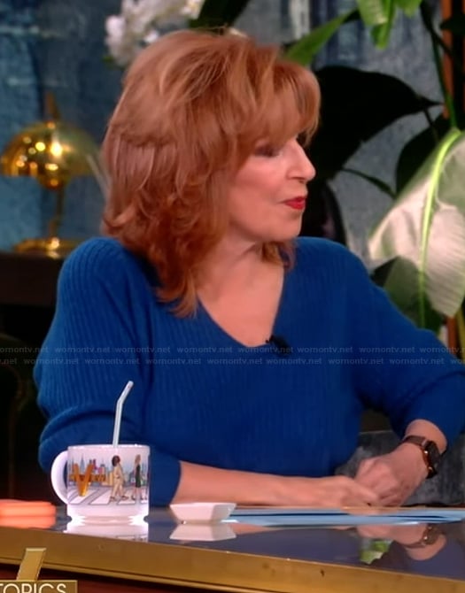 Ana's teal ribbed sweater on The View
