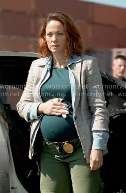 Angie's grey plaid blazer on Will Trent