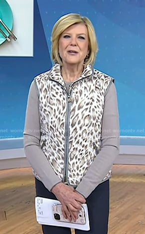 Anne's animal print quilted vest on Today