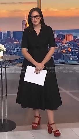 avannah’s red saclloped heel sandals on NBC News Daily