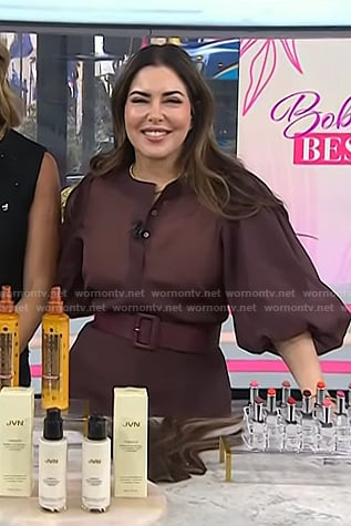 Bobbie's burgundy puff sleeve blouse on Today
