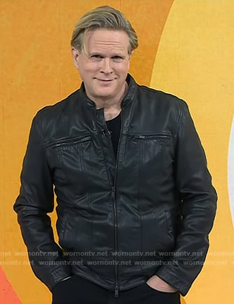 Cary Elwes's black leather jacket on Today