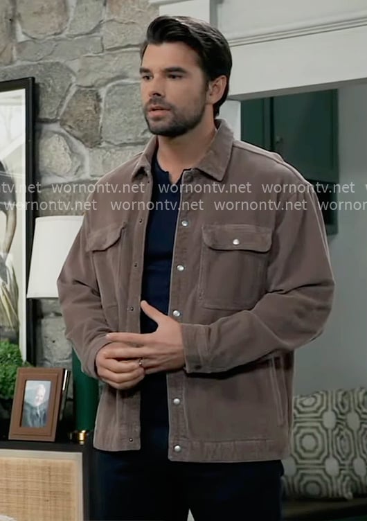 Chase's brown corduroy shirt on General Hospital