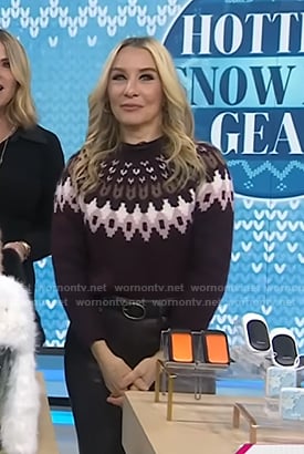 Chassie's brown fair lsle sweater on Today