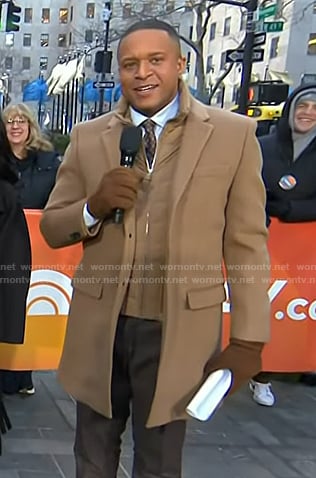 Craig's camel wool coat on Today