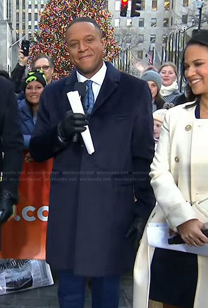 Craig's navy suede coat on Today