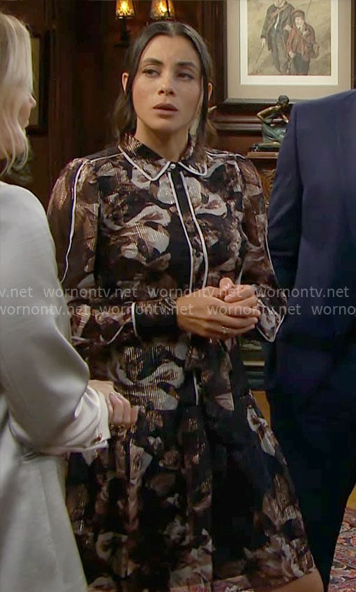 Daphne's floral shirtdress on The Bold and the Beautiful