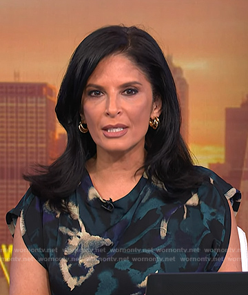 Darlene's green abstract print dress on Today