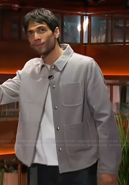 Diego Calva's gray two tone jacket on The Kelly Clarkson Show