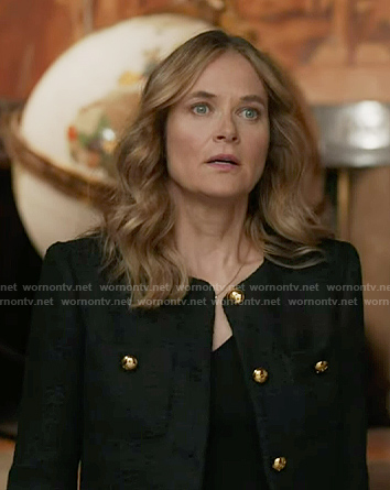 Dina's black cropped tweed jacket on 9-1-1