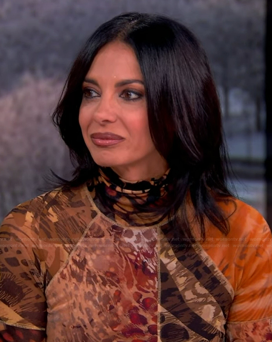 Dr Tara Narula's printed mesh dress on The View