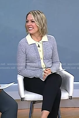 Dylan's grey layered cardigan on Today