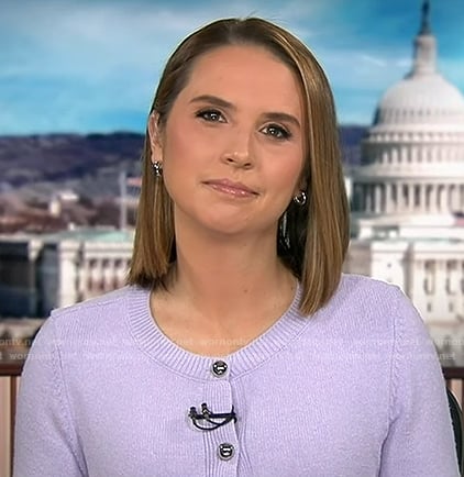 Elizabeth's lilac cardigan on Good Morning America
