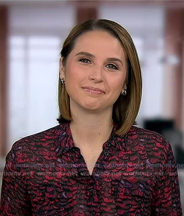 Elizabeth’s red printed shirt on Good Morning America
