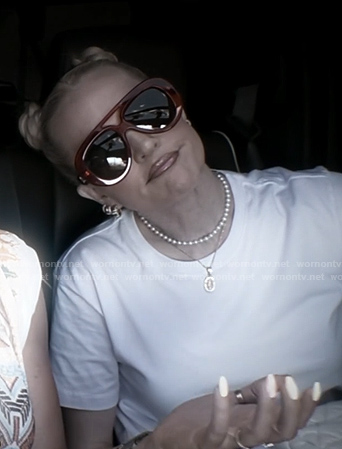 Erika's red ropund aviator sunglasses on The Real Housewives of Beverly Hills