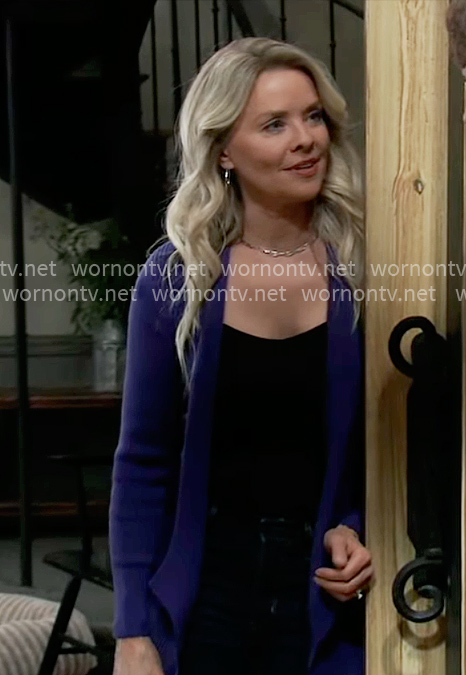 Felicia's purple cardigan on General Hospital