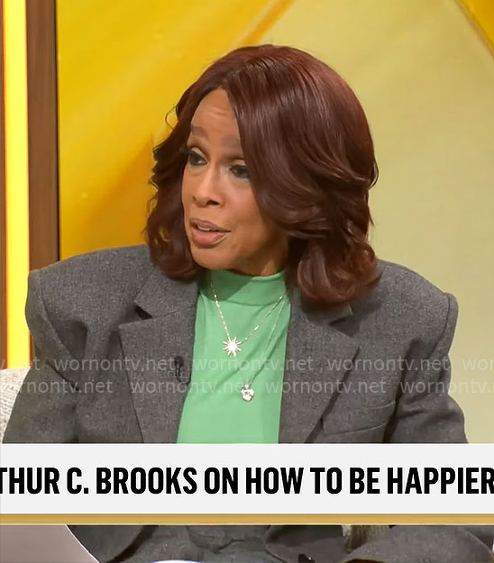 Gayle King's grey oversized suit on CBS Mornings