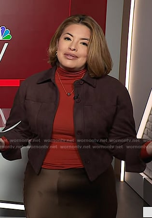 Gilma's brown suede jacket on NBC News Daily