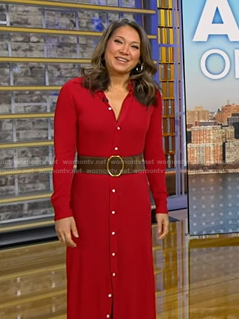 Ginger's red knit shirtdress on Good Morning America