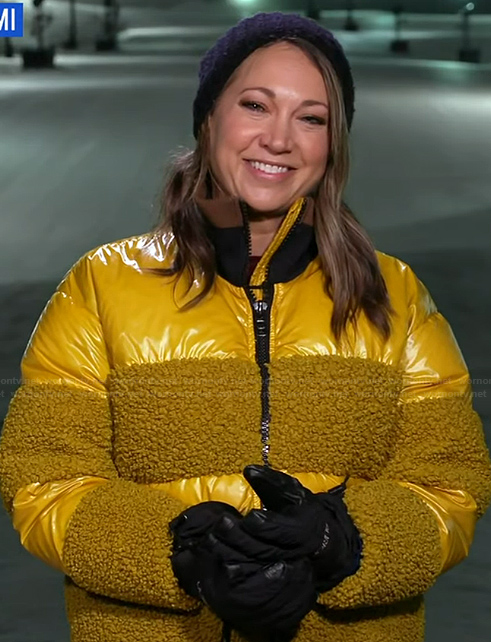 Ginger's yellow puffer jacket on Good Morning America