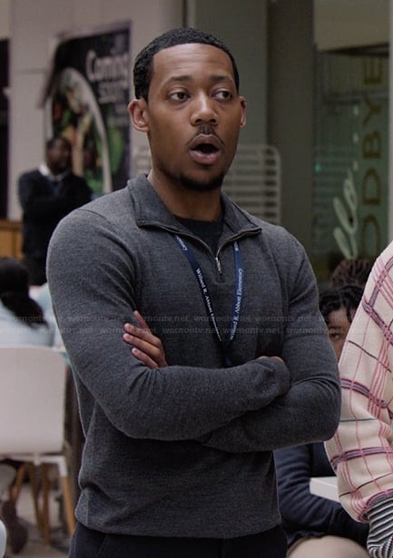 Gregory's gray sweater on Abbott Elementary