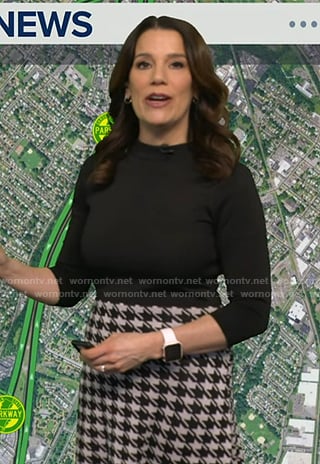 Heather's black houndstooth dress on Good Morning America