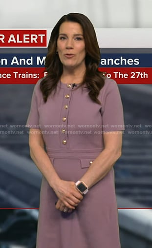 Heather's lilac button front knit dress on Good Morning America