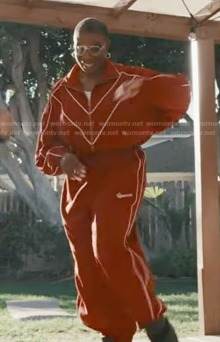 Hen's red track jacket and pants on 9-1-1