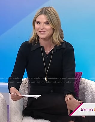 Jenna's black polo top and pleated skirt on Today