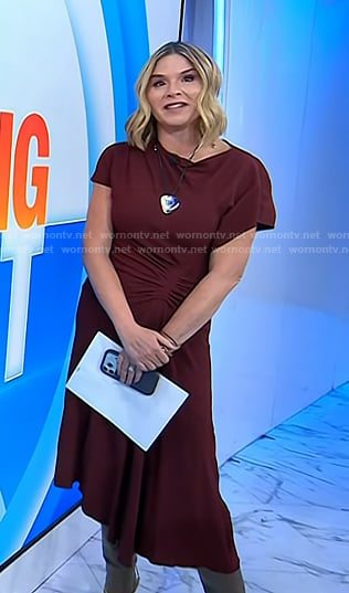 Jenna's burgundy rched dress on Today