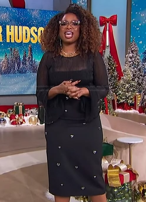 Jennifer's black embellished skirt on The Jennifer Hudson Show