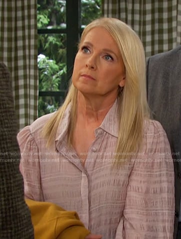 Jennifer's pink crinckle blouse on Days of our Lives