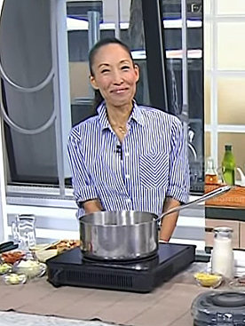 Joanne's blue striped button down shirt on Today