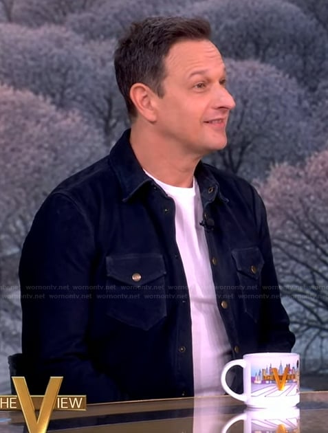 Josh Charles's navy suede jacket on The View