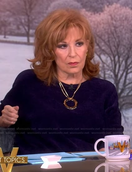 Joy's blue sweater and necklace on The View