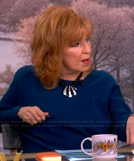 Joy's navy sweater on The View