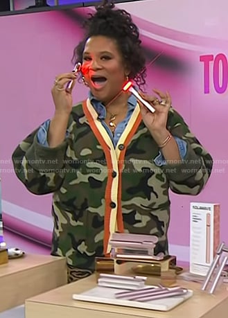 Julee Wilson's camo print cardigan on Today