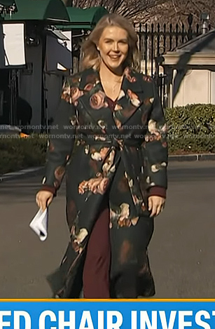 Karoline Leavitt's black floral coat on Today